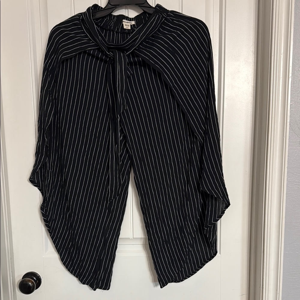 Billabong Black and White Striped Blouse